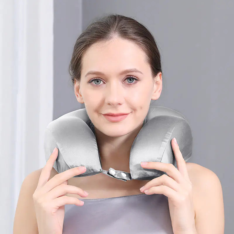 Luxury Silk U-Shape Neck Pillow – Soft, Supportive & Stylish Travel Comfort