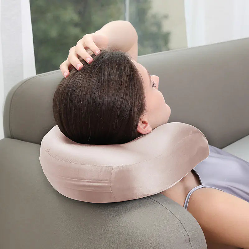 Luxury Silk U-Shape Neck Pillow – Soft, Supportive & Stylish Travel Comfort