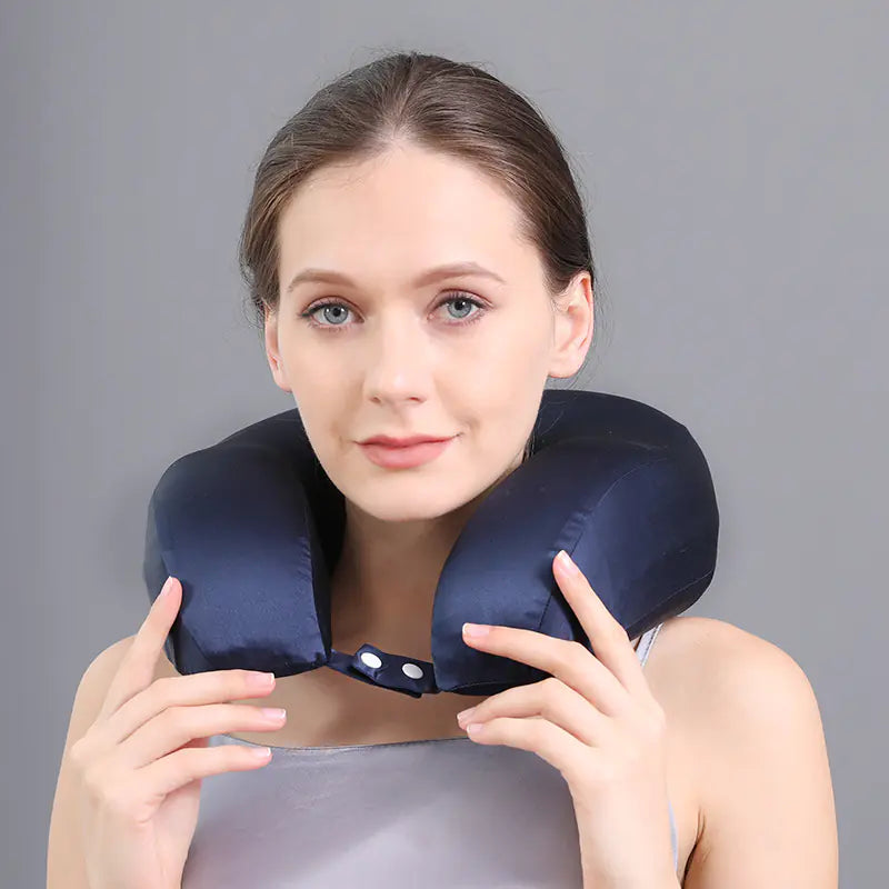 Luxury Silk U-Shape Neck Pillow – Soft, Supportive & Stylish Travel Comfort