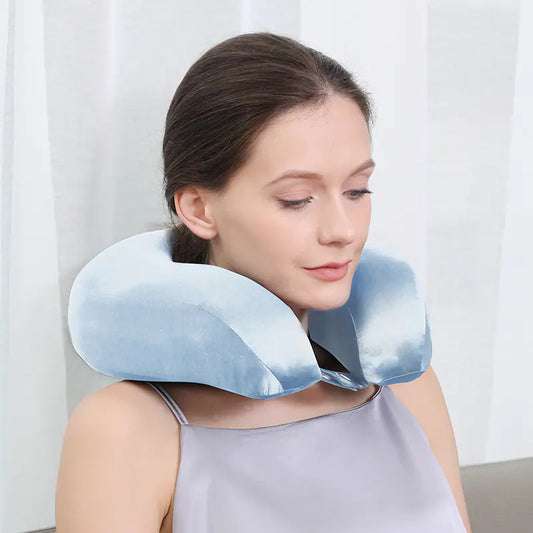 Luxury Silk U-Shape Neck Pillow – Soft, Supportive & Stylish Travel Comfort
